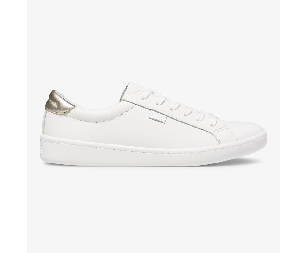 Tenis Keds Mujer Blancos - Ace Cuero - 5869-WZYOH